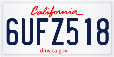 CA license plate 6UFZ518