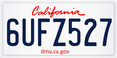 CA license plate 6UFZ527