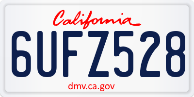 CA license plate 6UFZ528