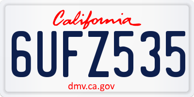 CA license plate 6UFZ535