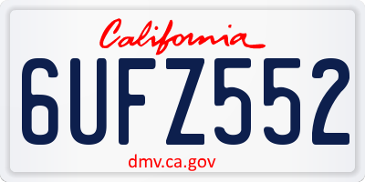 CA license plate 6UFZ552