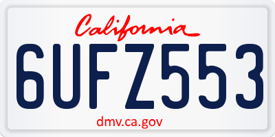 CA license plate 6UFZ553
