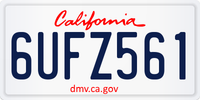 CA license plate 6UFZ561