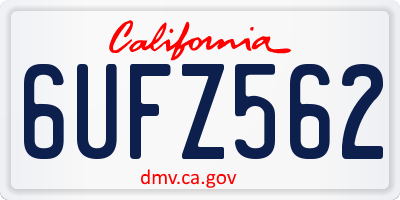 CA license plate 6UFZ562