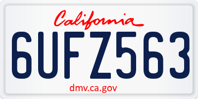 CA license plate 6UFZ563