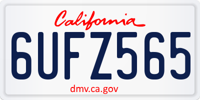 CA license plate 6UFZ565