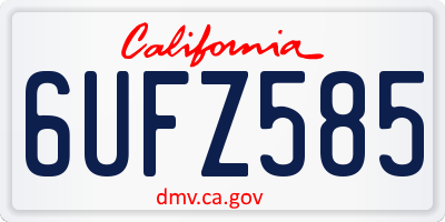 CA license plate 6UFZ585