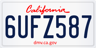 CA license plate 6UFZ587