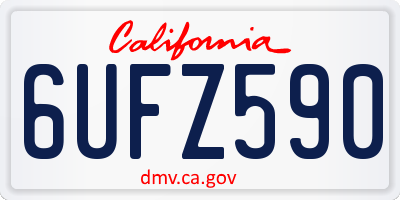 CA license plate 6UFZ590