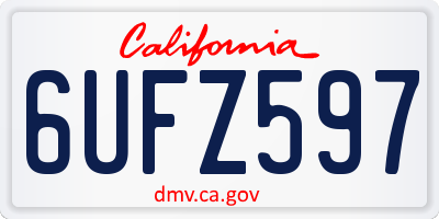 CA license plate 6UFZ597