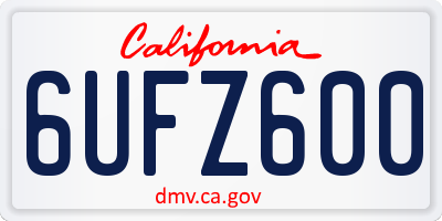 CA license plate 6UFZ600