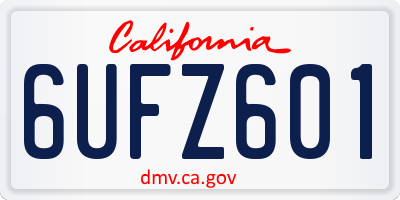 CA license plate 6UFZ601