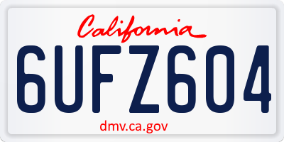 CA license plate 6UFZ604
