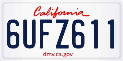 CA license plate 6UFZ611