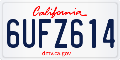 CA license plate 6UFZ614