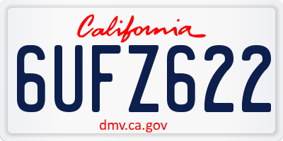 CA license plate 6UFZ622