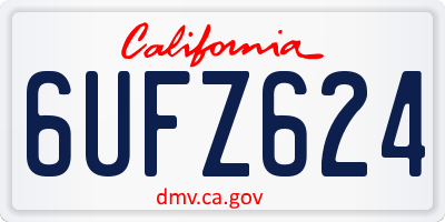 CA license plate 6UFZ624
