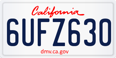 CA license plate 6UFZ630