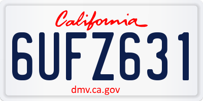 CA license plate 6UFZ631