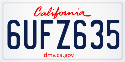 CA license plate 6UFZ635