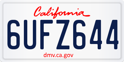 CA license plate 6UFZ644