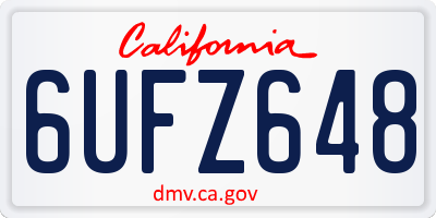 CA license plate 6UFZ648