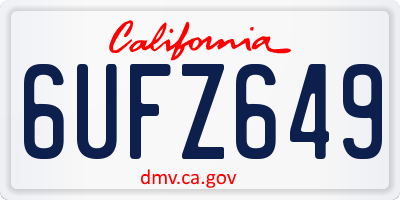 CA license plate 6UFZ649