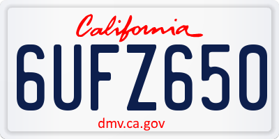 CA license plate 6UFZ650