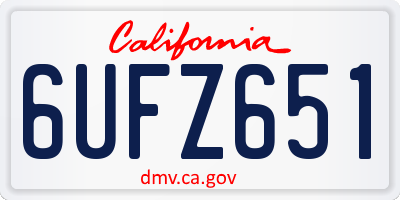 CA license plate 6UFZ651