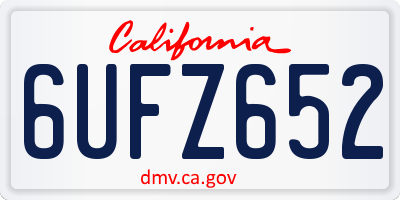 CA license plate 6UFZ652