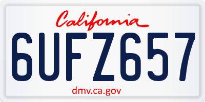 CA license plate 6UFZ657