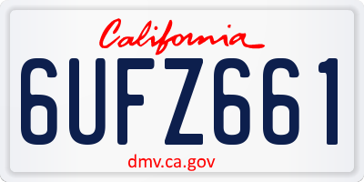 CA license plate 6UFZ661