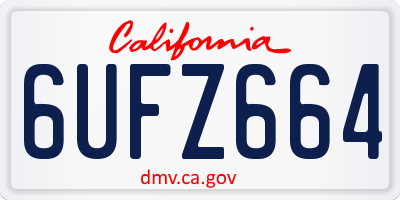 CA license plate 6UFZ664