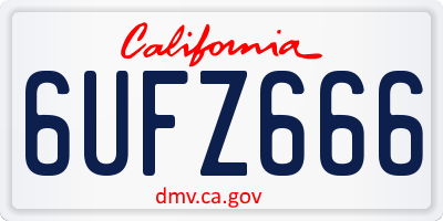 CA license plate 6UFZ666