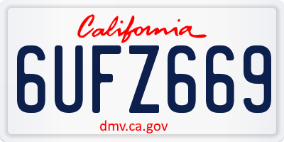 CA license plate 6UFZ669