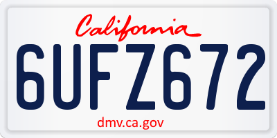 CA license plate 6UFZ672