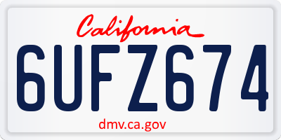 CA license plate 6UFZ674