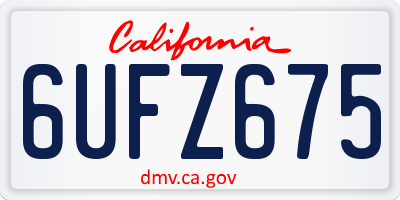 CA license plate 6UFZ675