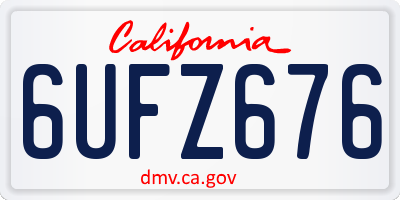 CA license plate 6UFZ676