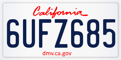 CA license plate 6UFZ685