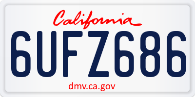 CA license plate 6UFZ686