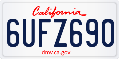 CA license plate 6UFZ690