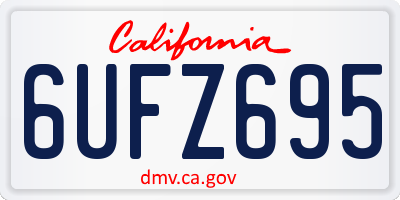 CA license plate 6UFZ695