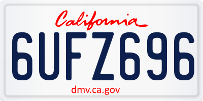 CA license plate 6UFZ696