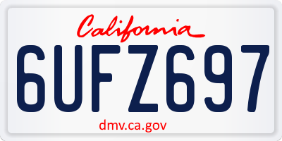 CA license plate 6UFZ697