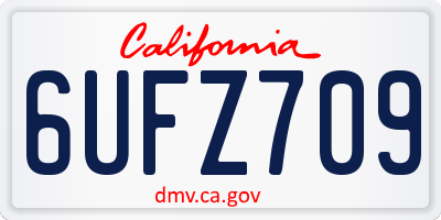 CA license plate 6UFZ709