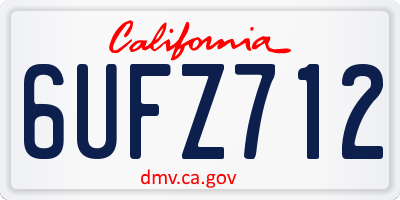 CA license plate 6UFZ712