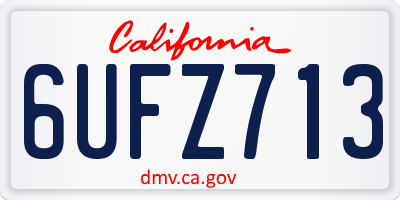 CA license plate 6UFZ713
