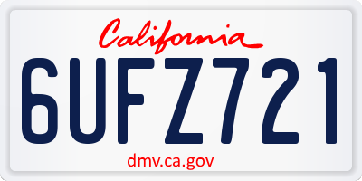 CA license plate 6UFZ721