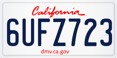 CA license plate 6UFZ723
